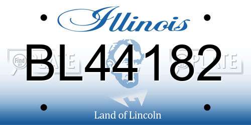 BL44182 Illinois License Plate