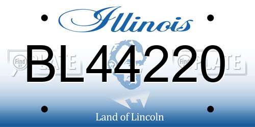 BL44220 Illinois License Plate