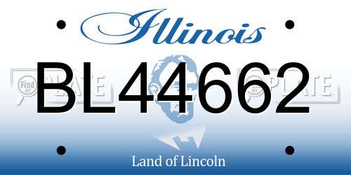 BL44662 Illinois License Plate