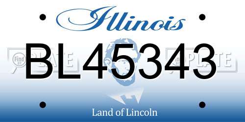 BL45343 Illinois License Plate