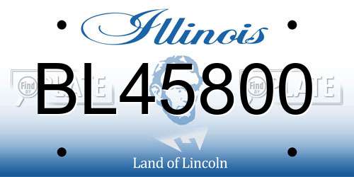 BL45800 Illinois License Plate