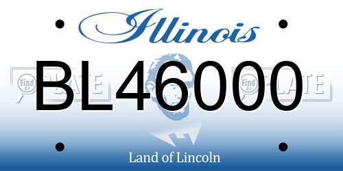 BL46000 Illinois License Plate