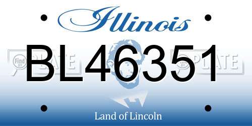 BL46351 Illinois License Plate