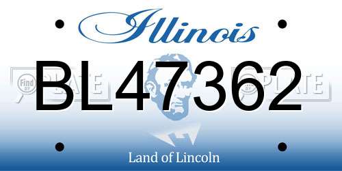 BL47362 Illinois License Plate