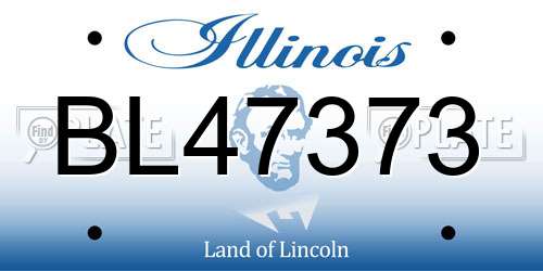 BL47373 Illinois License Plate