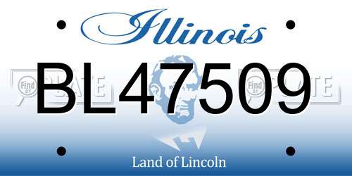 BL47509 Illinois License Plate
