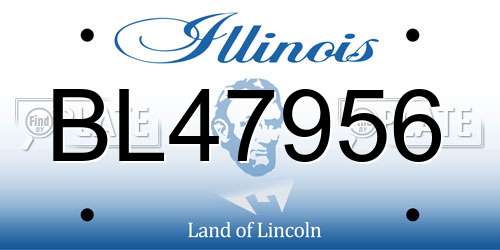 BL47956 Illinois License Plate