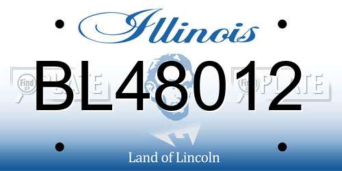 BL48012 Illinois License Plate
