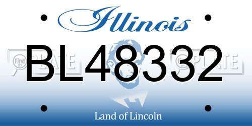 BL48332 Illinois License Plate