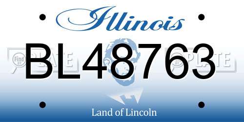 BL48763 Illinois License Plate