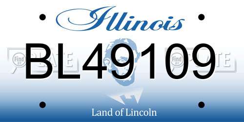 BL49109 Illinois License Plate