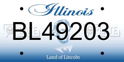 BL49203 Illinois License Plate