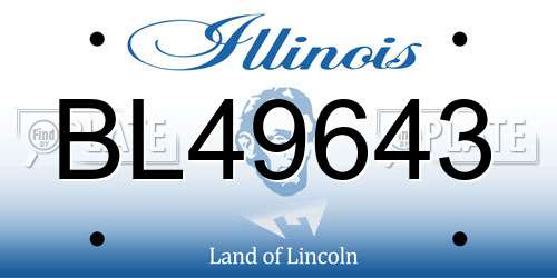 BL49643 Illinois License Plate