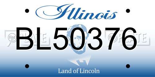 BL50376 Illinois License Plate