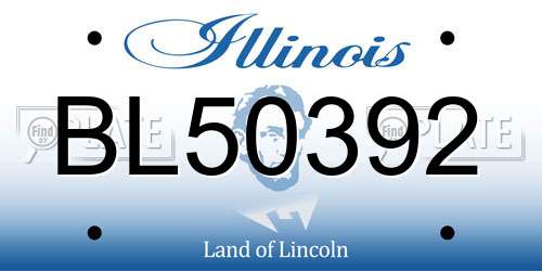BL50392 Illinois License Plate