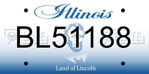 BL51188 Illinois License Plate