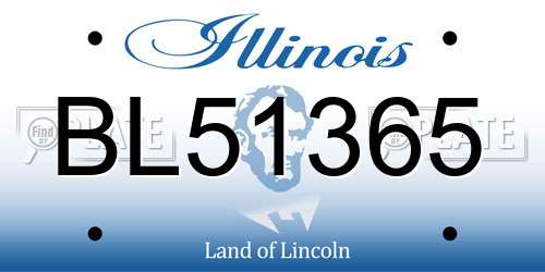 BL51365 Illinois License Plate