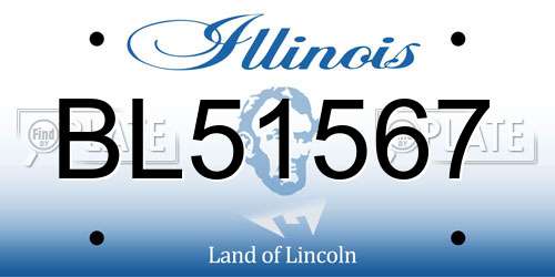 BL51567 Illinois License Plate