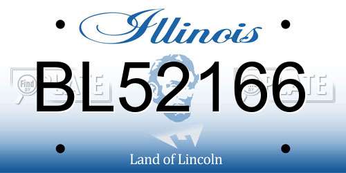 BL52166 Illinois License Plate
