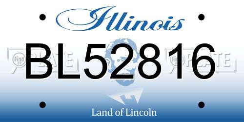 BL52816 Illinois License Plate