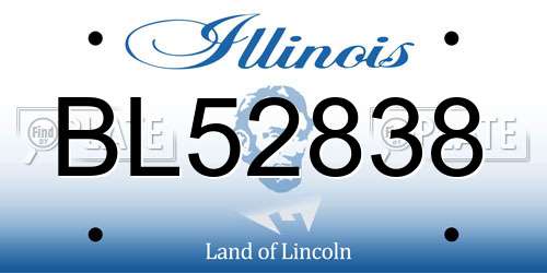 BL52838 Illinois License Plate