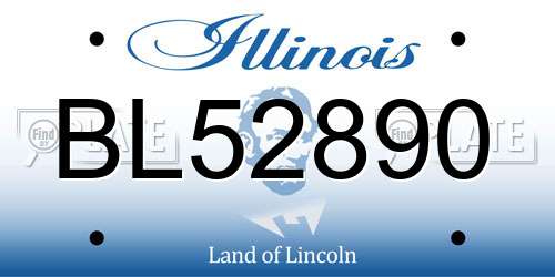 BL52890 Illinois License Plate