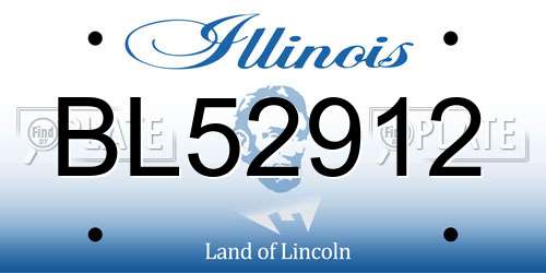 BL52912 Illinois License Plate