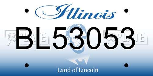 BL53053 Illinois License Plate