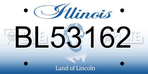BL53162 Illinois License Plate
