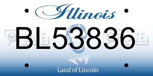 BL53836 Illinois License Plate