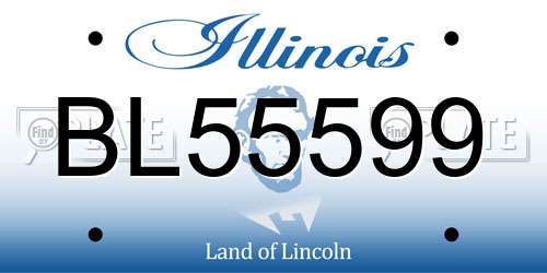 BL55599 Illinois License Plate