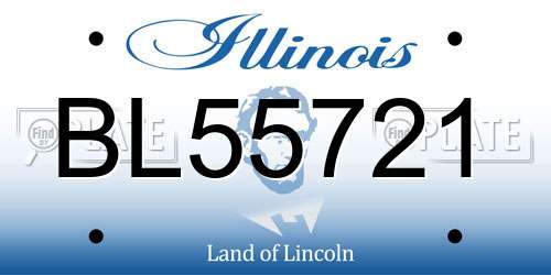 BL55721 Illinois License Plate