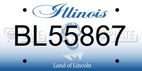 BL55867 Illinois License Plate