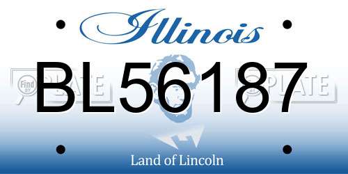 BL56187 Illinois License Plate