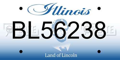 BL56238 Illinois License Plate