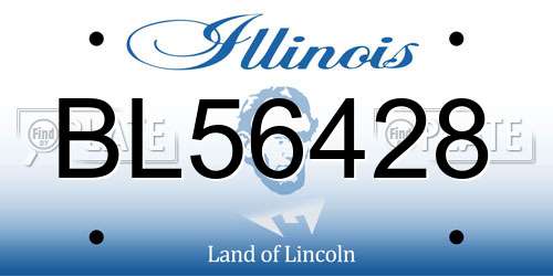 BL56428 Illinois License Plate