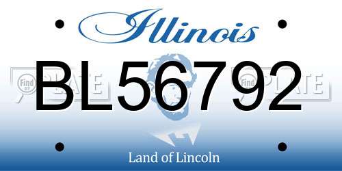 BL56792 Illinois License Plate