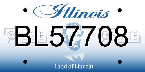 BL57708 Illinois License Plate