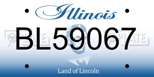 BL59067 Illinois License Plate