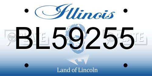 BL59255 Illinois License Plate
