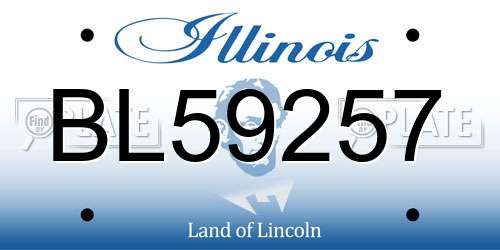 BL59257 Illinois License Plate