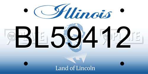 BL59412 Illinois License Plate