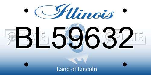 BL59632 Illinois License Plate