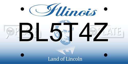 BL5T4Z Illinois License Plate