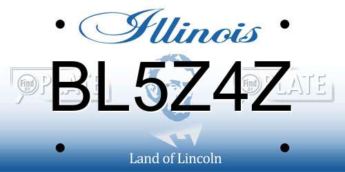 BL5Z4Z Illinois License Plate