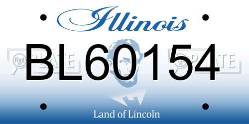 BL60154 Illinois License Plate