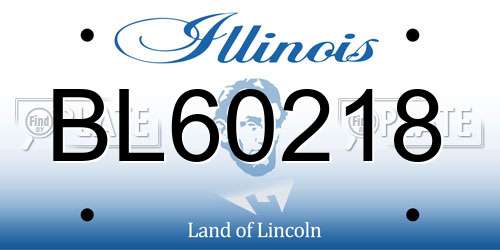 BL60218 Illinois License Plate