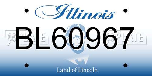 BL60967 Illinois License Plate