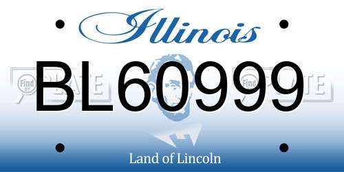 BL60999 Illinois License Plate