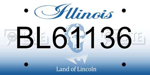BL61136 Illinois License Plate